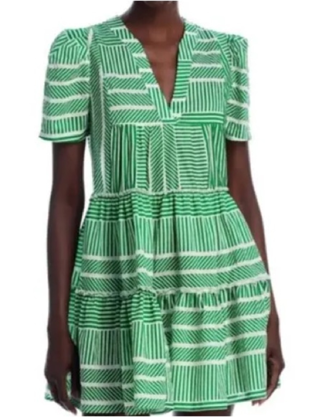 Aqua White Striped Mini dress